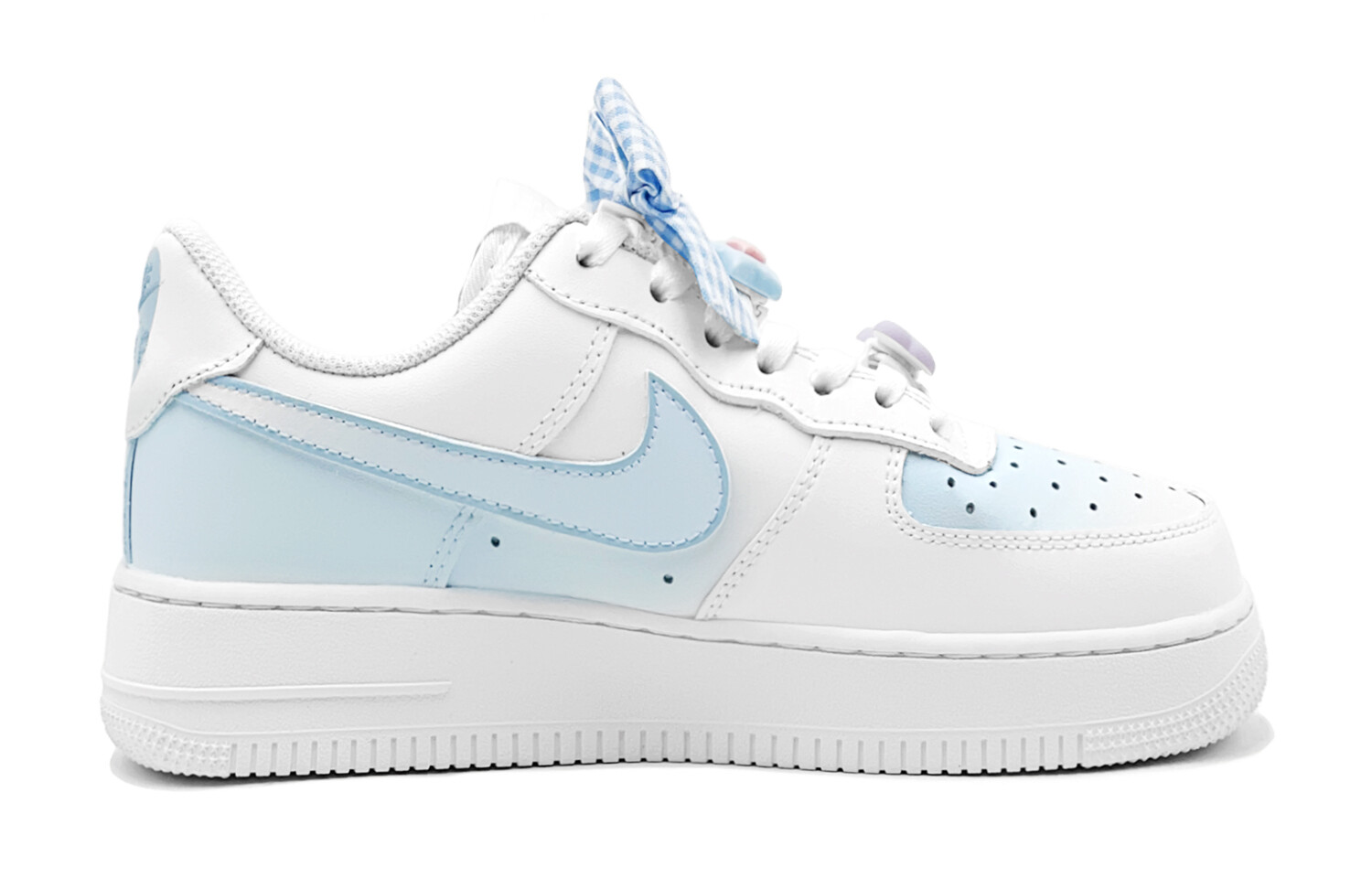 Кроссовки Nike Air Force 1 Skateboard Shoes Women's Low-Top White Blue, белый/синий — фото 3
