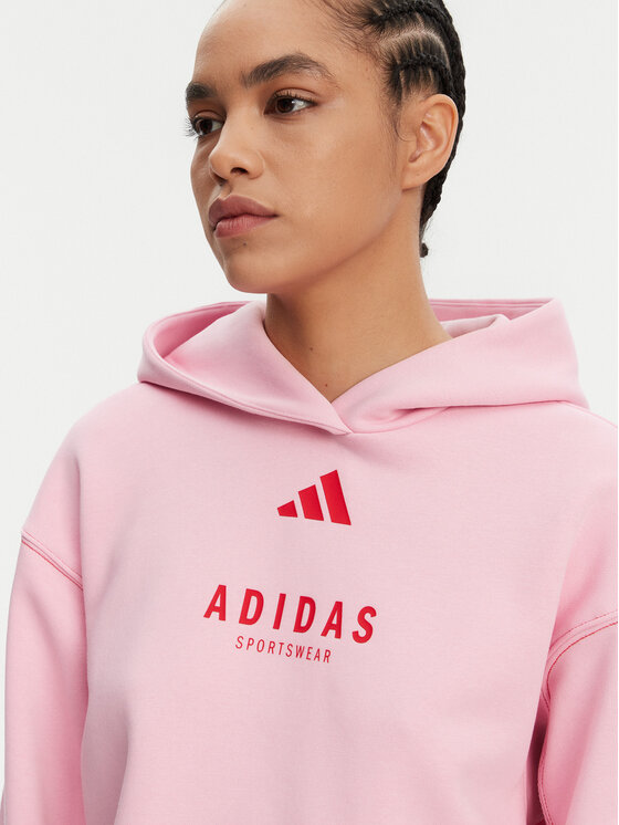 Свободный крой толстовка ALL SZN Graphic JJ4519 Adidas, розовый — фото 4