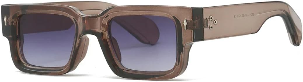 

Солнцезащитные очки с защитой UV400 | Оправа в стиле панк с заклепками, цветные линзы | Для женщин и мужчин, для занятий спортом на открытом воздухе и вождения DSVIGF, Tea Gray