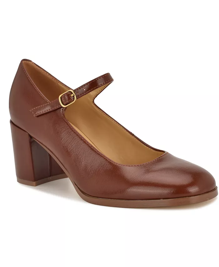 Женские туфли Mary Jane на устойчивом каблуке Nine West, коричневый