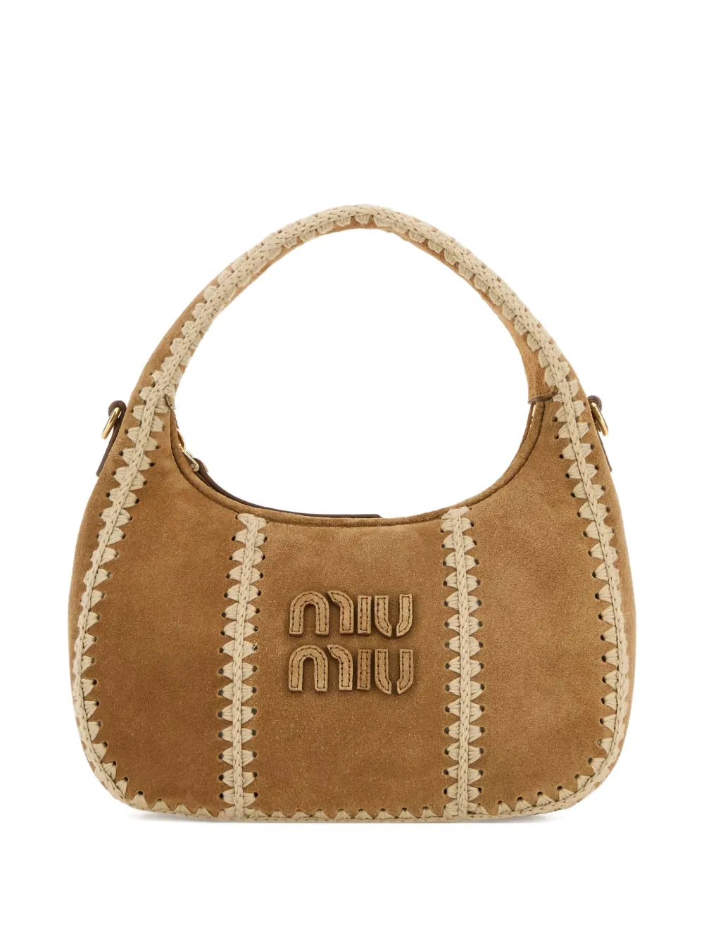 

Плетеная сумка через плечо Wander из замши MIU MIU, коричневый