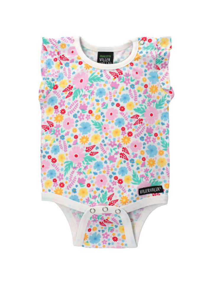 

Villervalla Боди с короткими рукавами и цветочным узором белого цвета