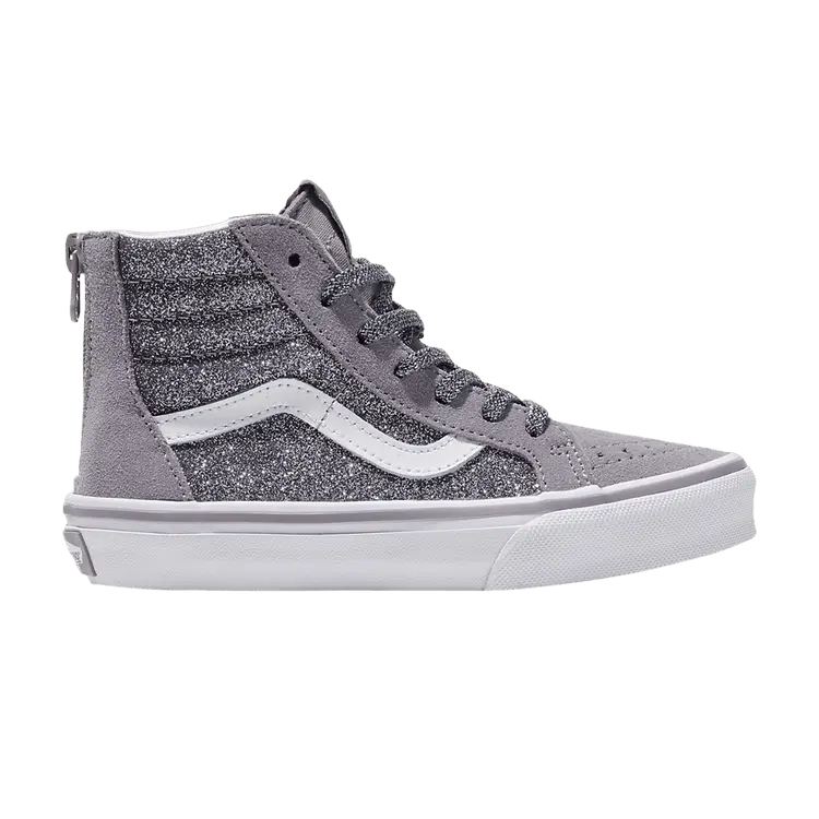 

Кроссовки Vans Sk8-Hi Zip Kids Glitter - Gunmetal Grey, серый