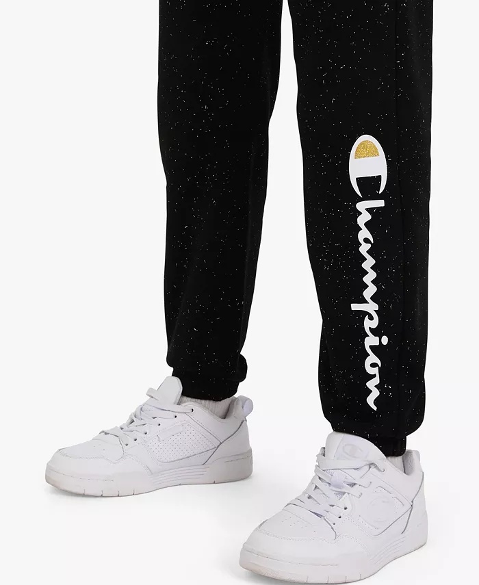 Девчачьи джоггеры Signature Fleece 7-16 лет Champion, черный — фото 3