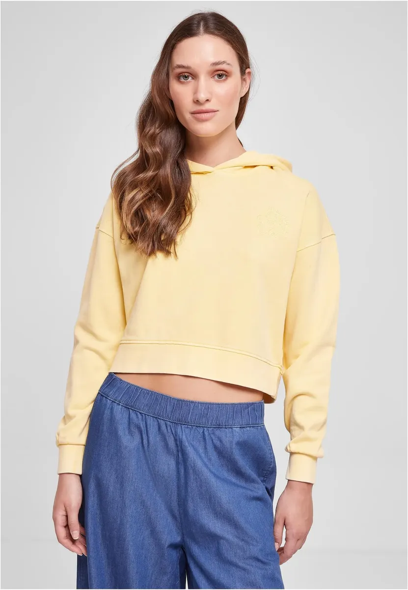 

Толстовка URBAN CLASSICS "Женская короткая толстовка с цветочной вышивкой Urban Classics Terry Hoody", цвет Vintagesun