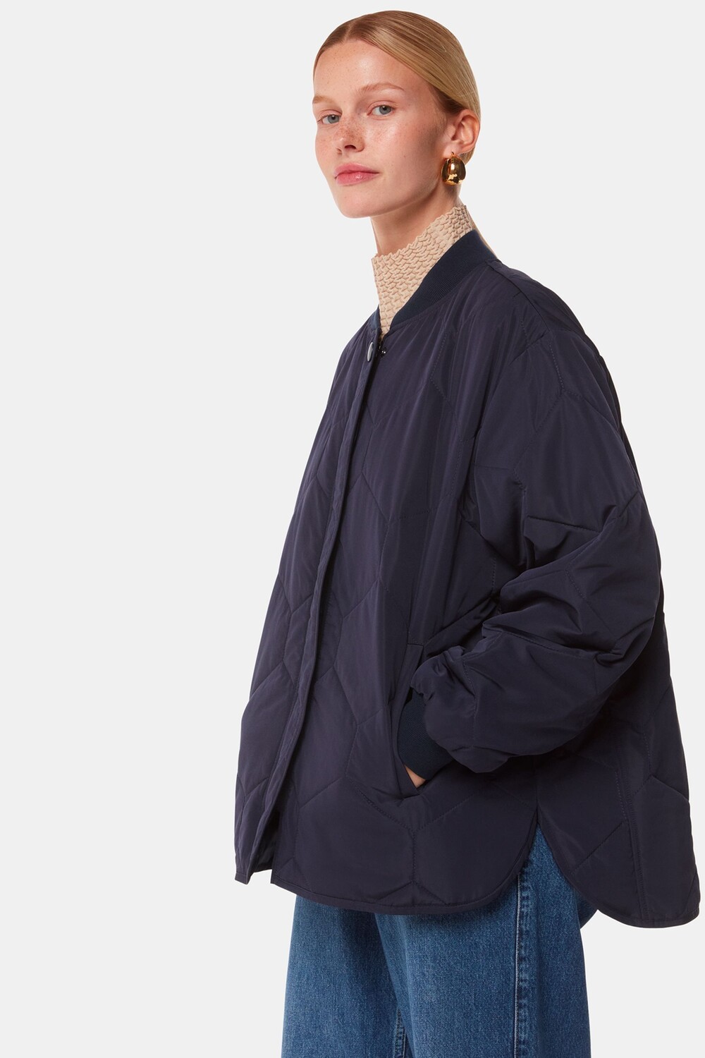 

Короткое стеганое пальто Ida Whistles, синий