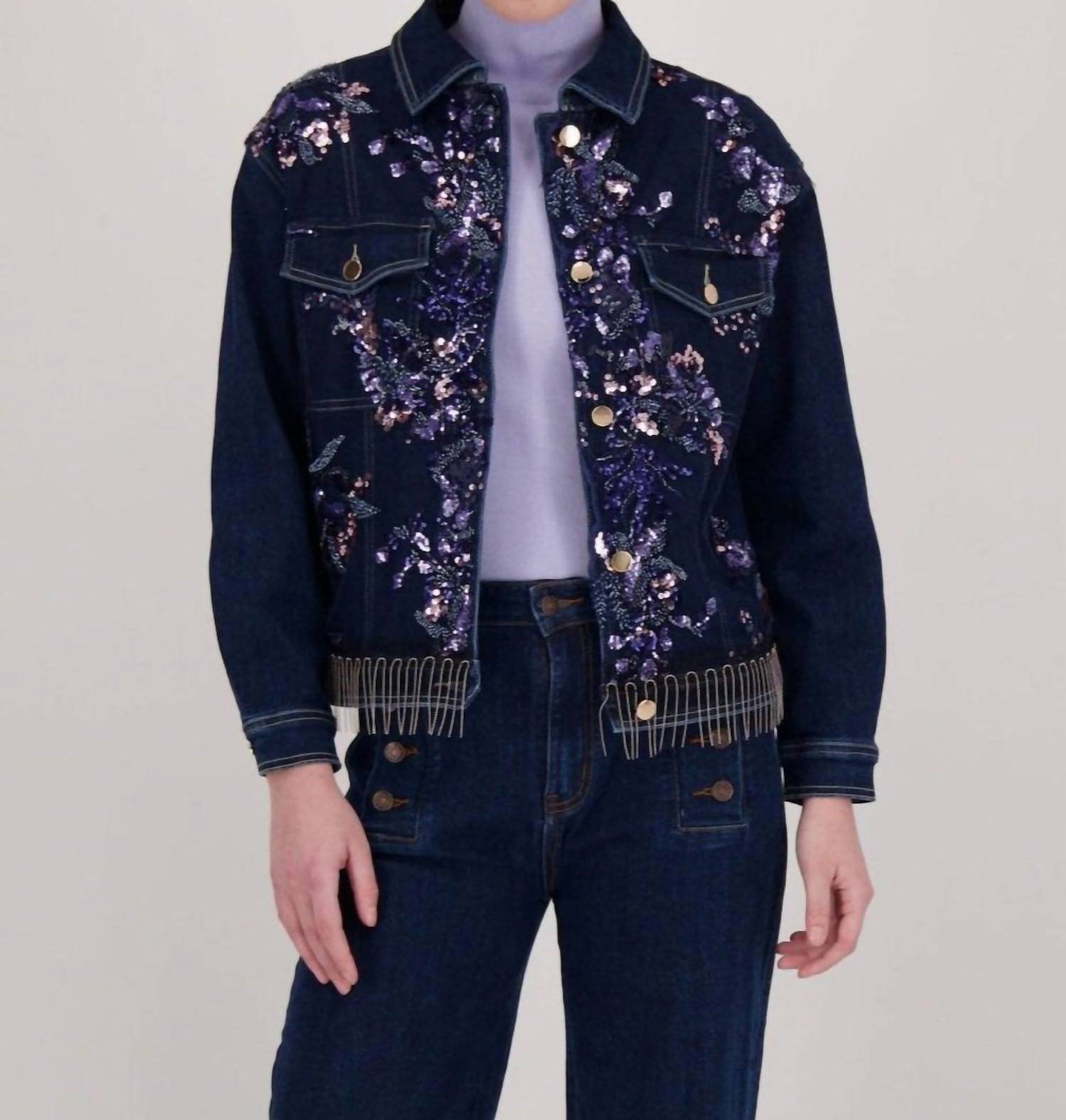 

Вышитая джинсовая куртка Gabby Isabella, цвет denim