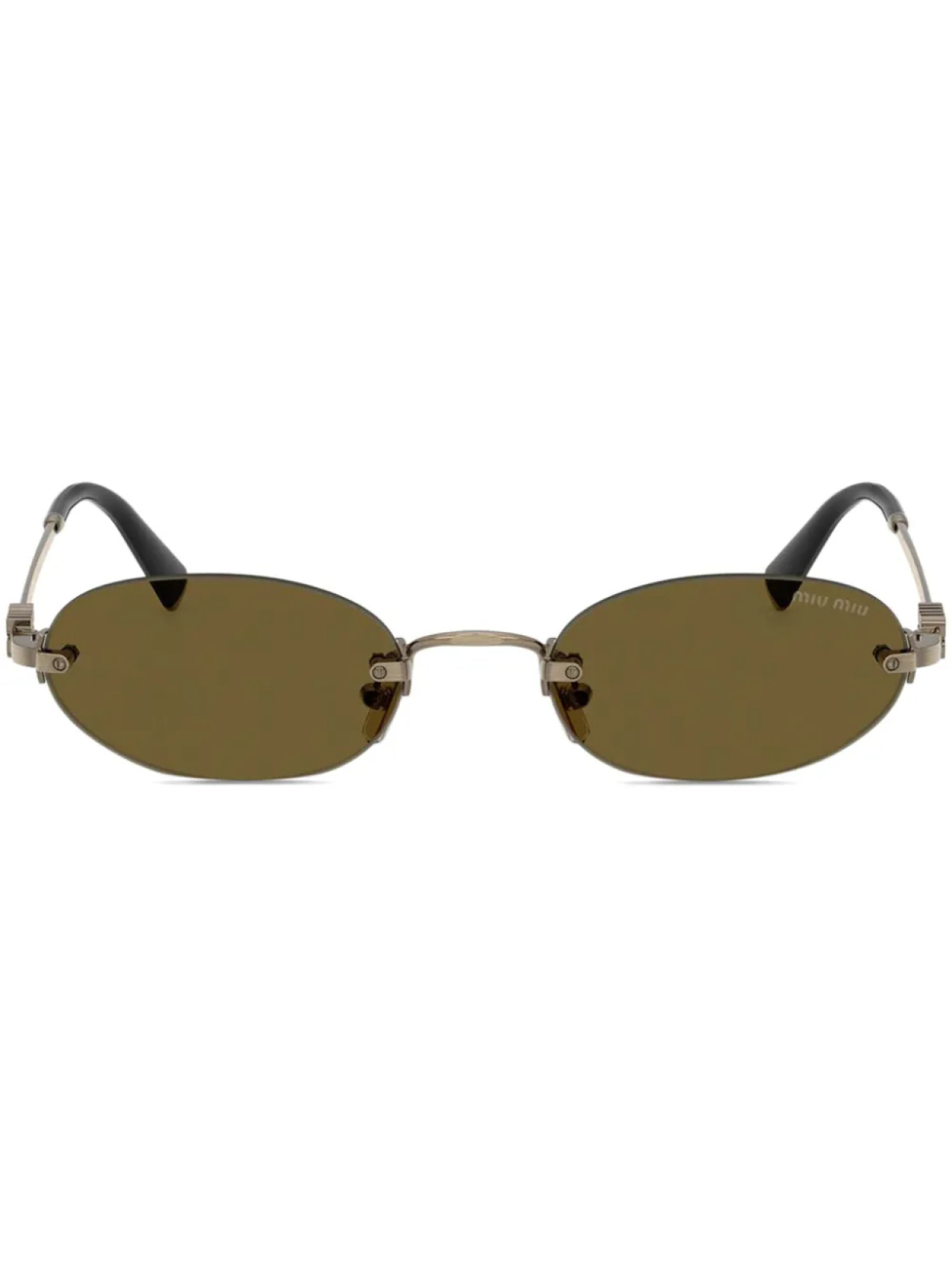 

Солнцезащитные очки в овальной оправе Miu Miu Eyewear, золотой