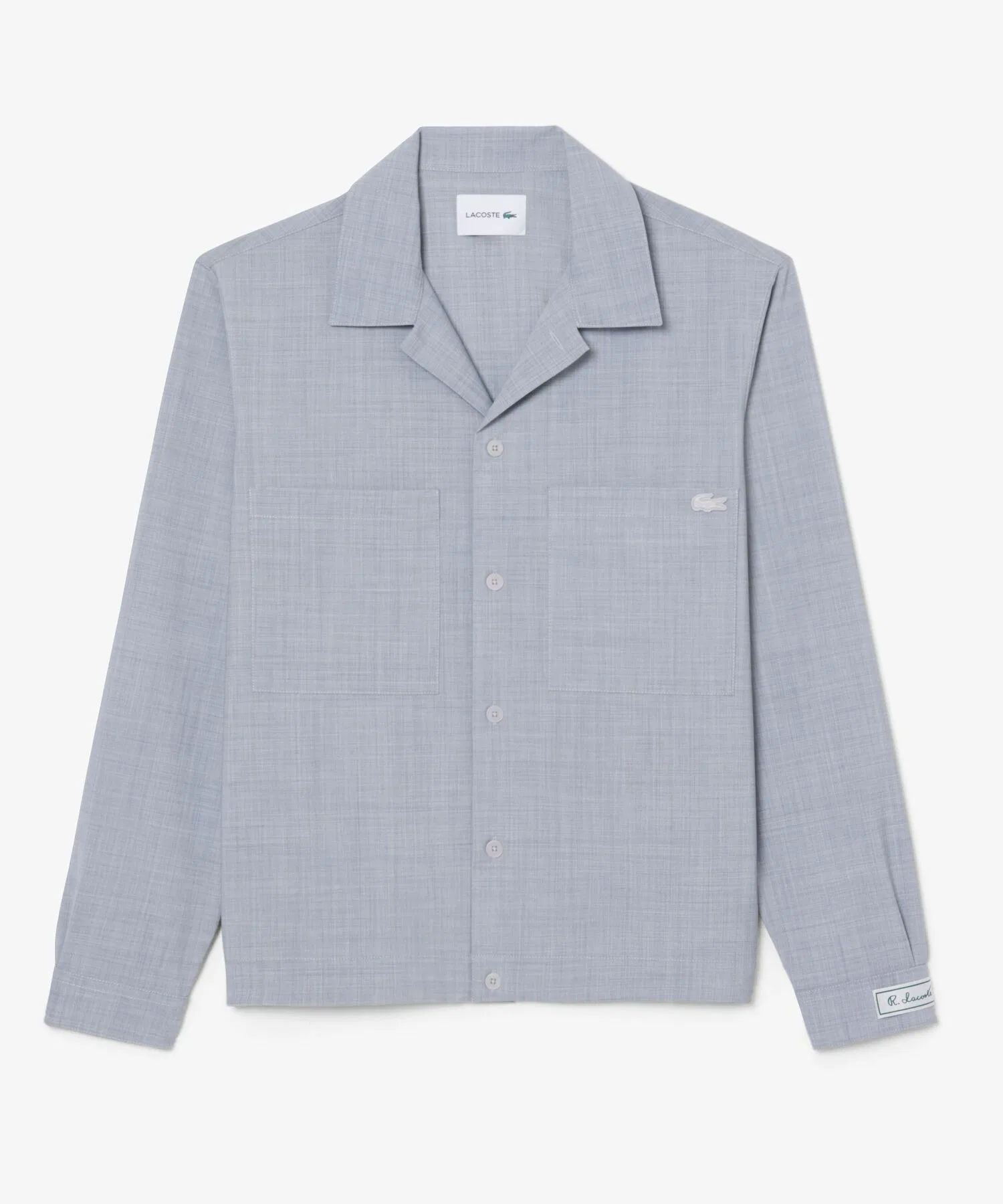 Унисекс рубашка-жакет оверсайз из шерсти LACOSTE CH6231-10 серая