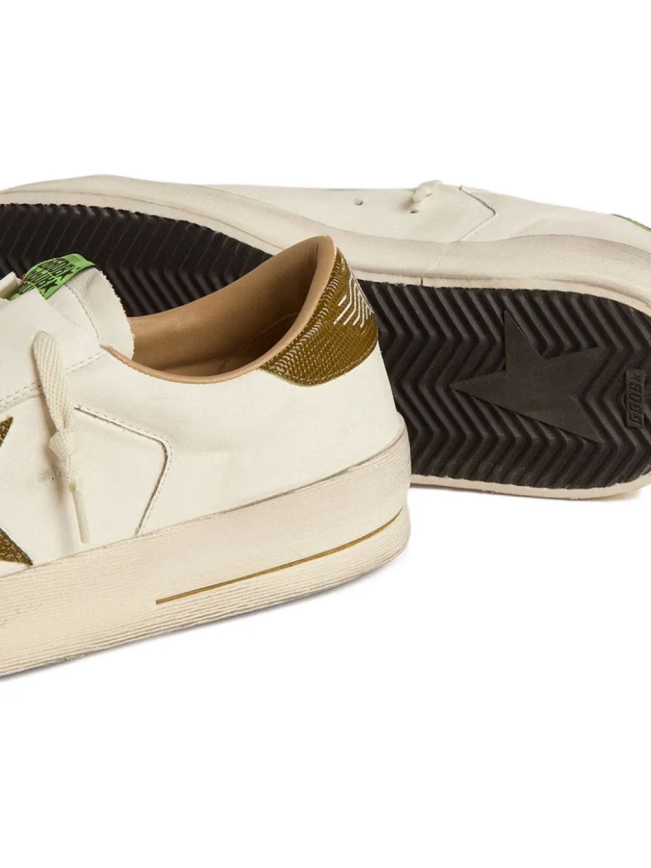 Кожаные кроссовки Golden Goose Stardan со звездным принтом, нейтральный — фото 4
