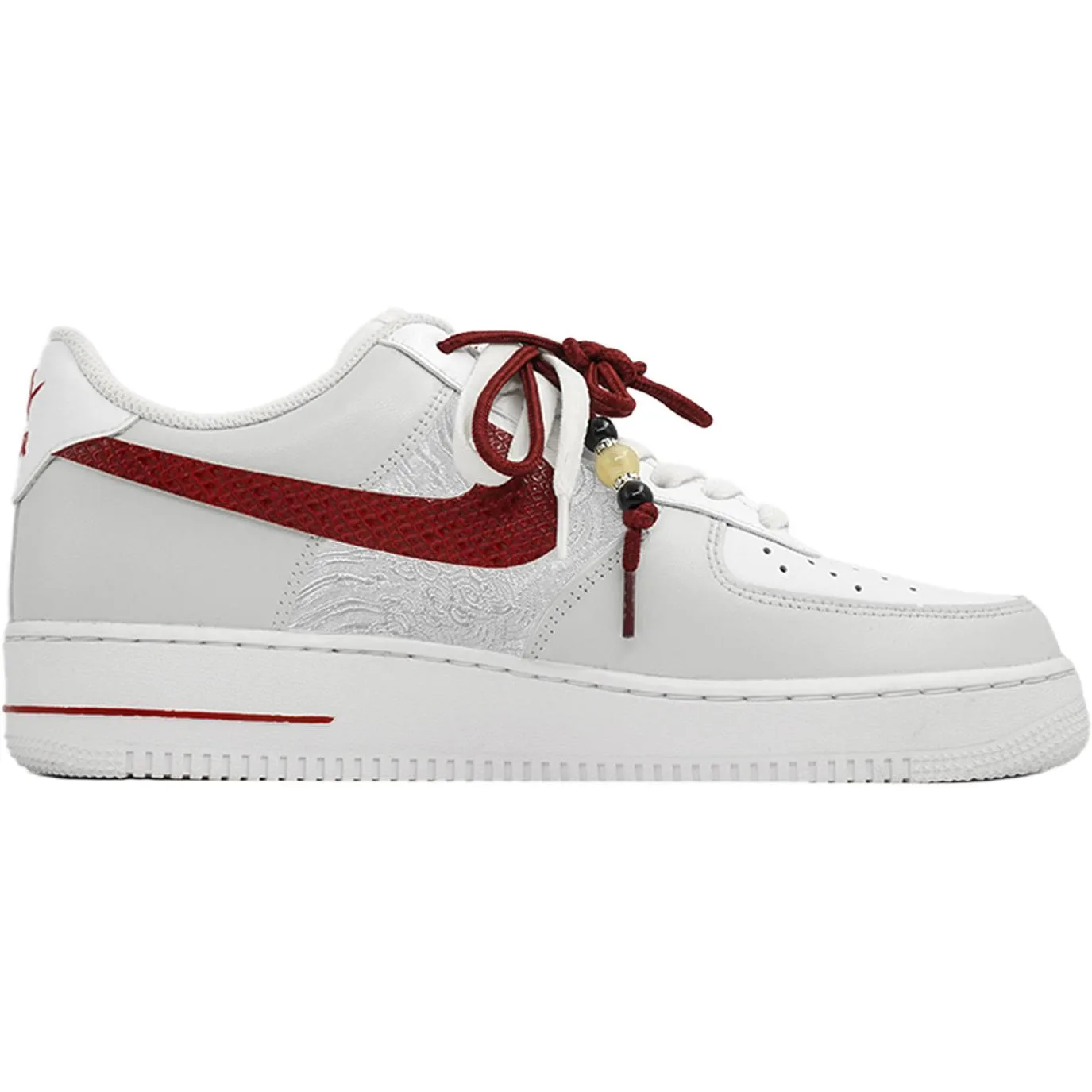 Air Force 1 Kaleidoscope, Wisteria, Shopping Bag из кожи, нескользящая, устойчивая к истиранию, с амортизацией Nike, белый красный — фото 4