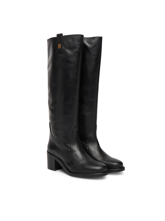Сапоги Riding Lthr Long Boot Block Heel FW0FW08777 Tommy Hilfiger, черный — фото 2