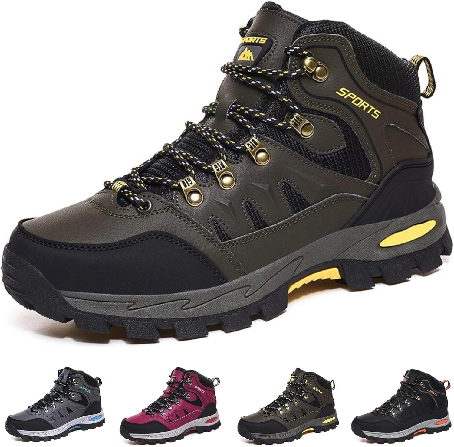 

Походные ботинки для мужчин и женщин, водонепроницаемые, прочные, нескользящие, удобные, для пар, для треккинга на открытом воздухе Macefil, зеленый