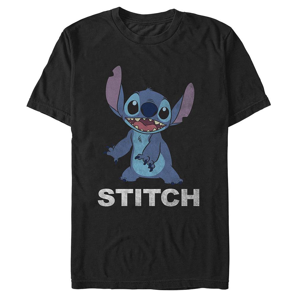 

Мужская футболка с рисунком Disney's Lilo & Stitch Happy Stitch, черный