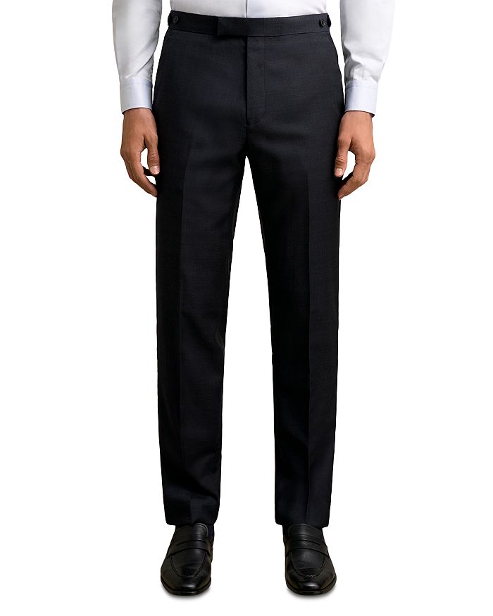 

Брюки из шерсти в клетку "Принц Уэльский" Reef Slim Fit REISS, синий