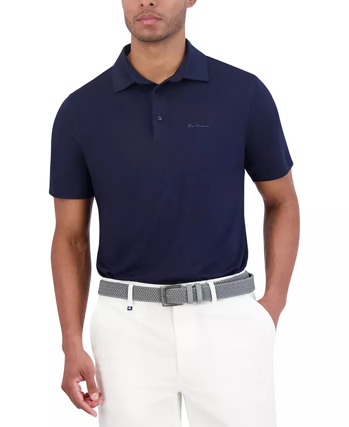 

Спортивная поло Solid Tech Pique с технологичной посадкой Ben Sherman, синий