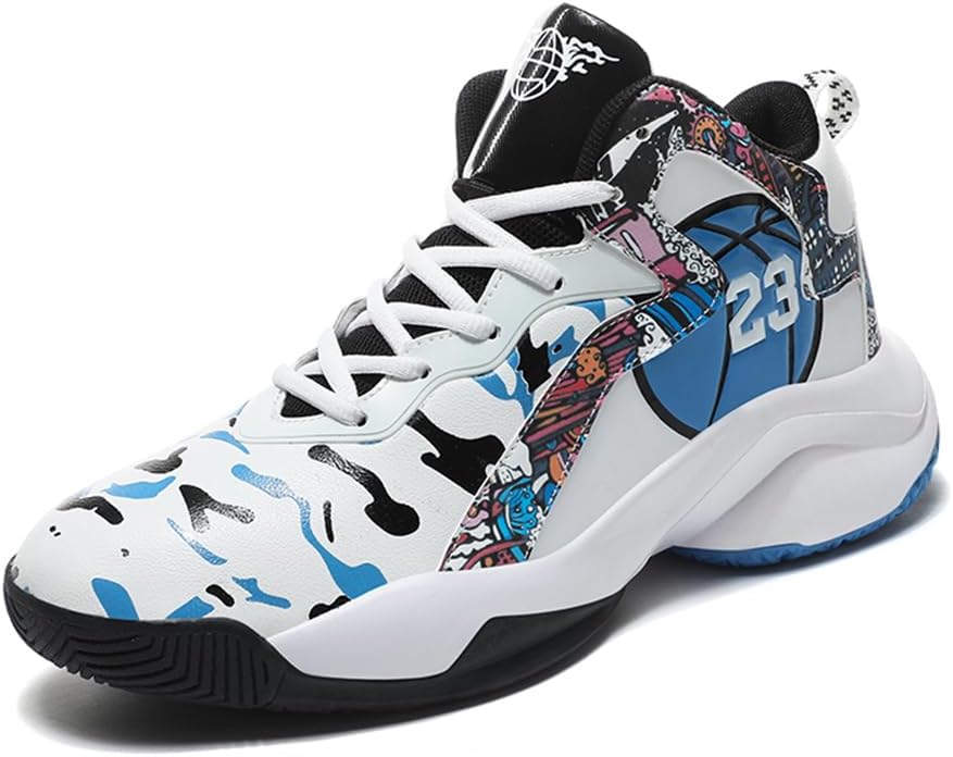 

WILTENA Унисекс Крутые Женские и Девичьи Красочные Баскетбольные Кроссовки Мужские С амортизацией Мальчиков Спортивные Кроссовки Для Повседневной Носки, синий