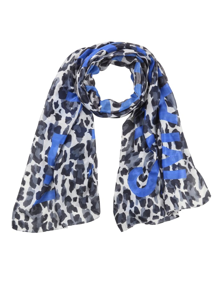 

Модный шарф бежево-королевского синего цвета Laura Scott