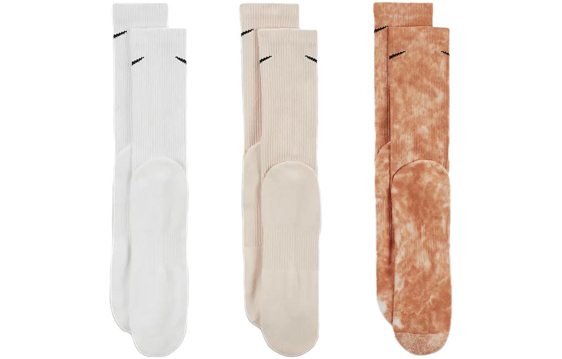 Носки унисекс Nike до середины икры, цвет 3 double packs (white + pink + orange)