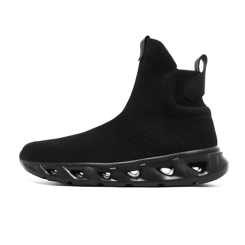 

Kuding Мужские кэжуал кроссовки хай-топ All Black White - All Black, цвет All Black