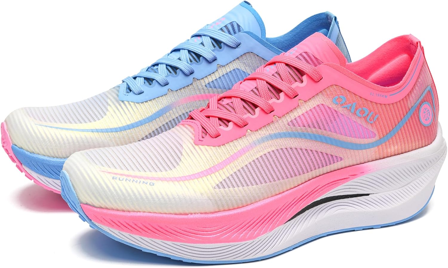 

Спортивные кроссовки для бега с прокачкой легкости, дышащей сеткой, полной углеродной пластиной, амортизацией, подходящие для тренировок и соревнований, для мужчин и женщин Zyzcw, розовый