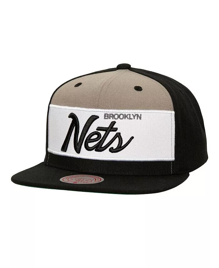 

Мужская белая/черная бейсболка Brooklyn Nets Retro Sport с цветными блоками и надписью Snapback Mitchell & Ness, белый