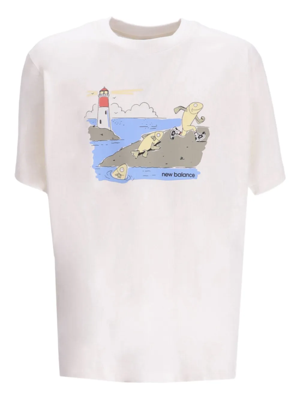 

Футболка Athletics Running Fish New Balance, белый