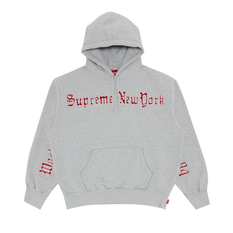 

Толстовка Supreme Contrast Cutout Hooded Sweatshirt, Heather Grey