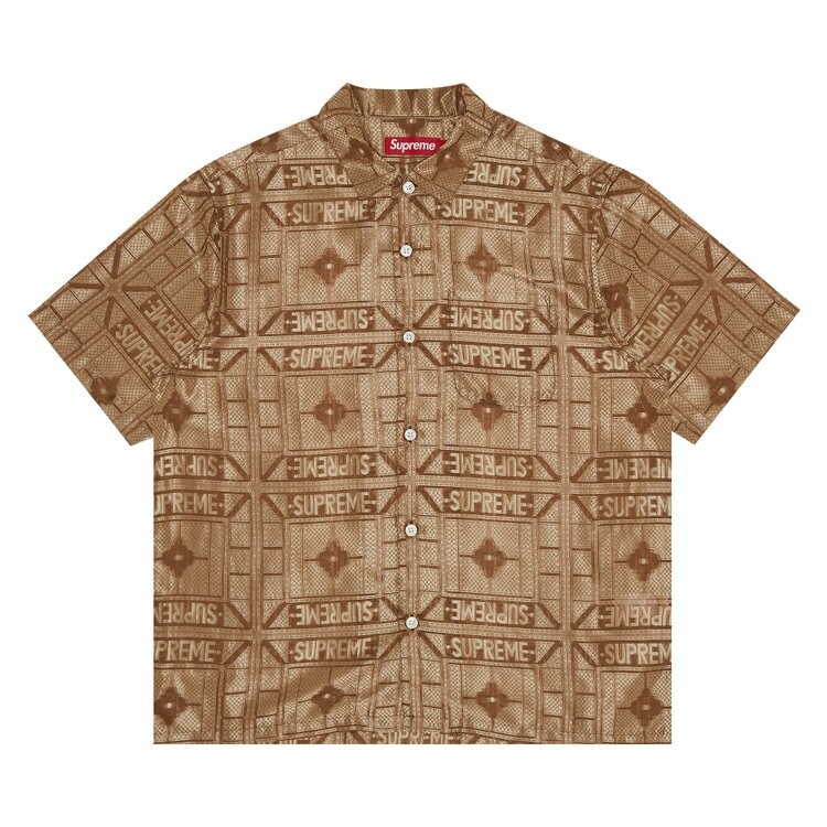 

Рубашка Supreme Tray Jacquard Short-Sleeve Shirt, бежевый