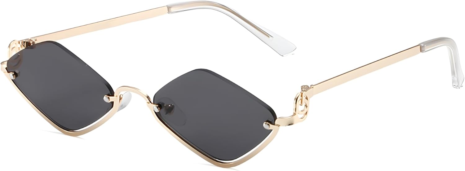 

Женские солнцезащитные очки Heptagram Retro Small Metal Sunglasses, асимметричная полуободковая оправа, модные, легкие, узкие, золотистого цвета, защита от ультрафиолета UV400 HEPTAGRAM 7, Gold Frame Grey Lens