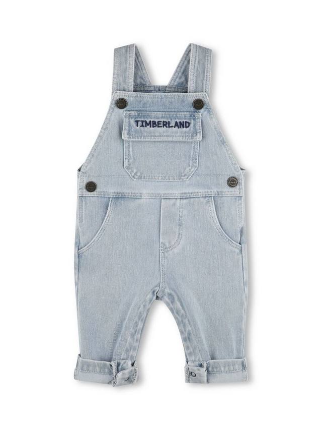 

Джинсовые комбинезоны с детским логотипом Timberland, цвет Double Stone Bleach