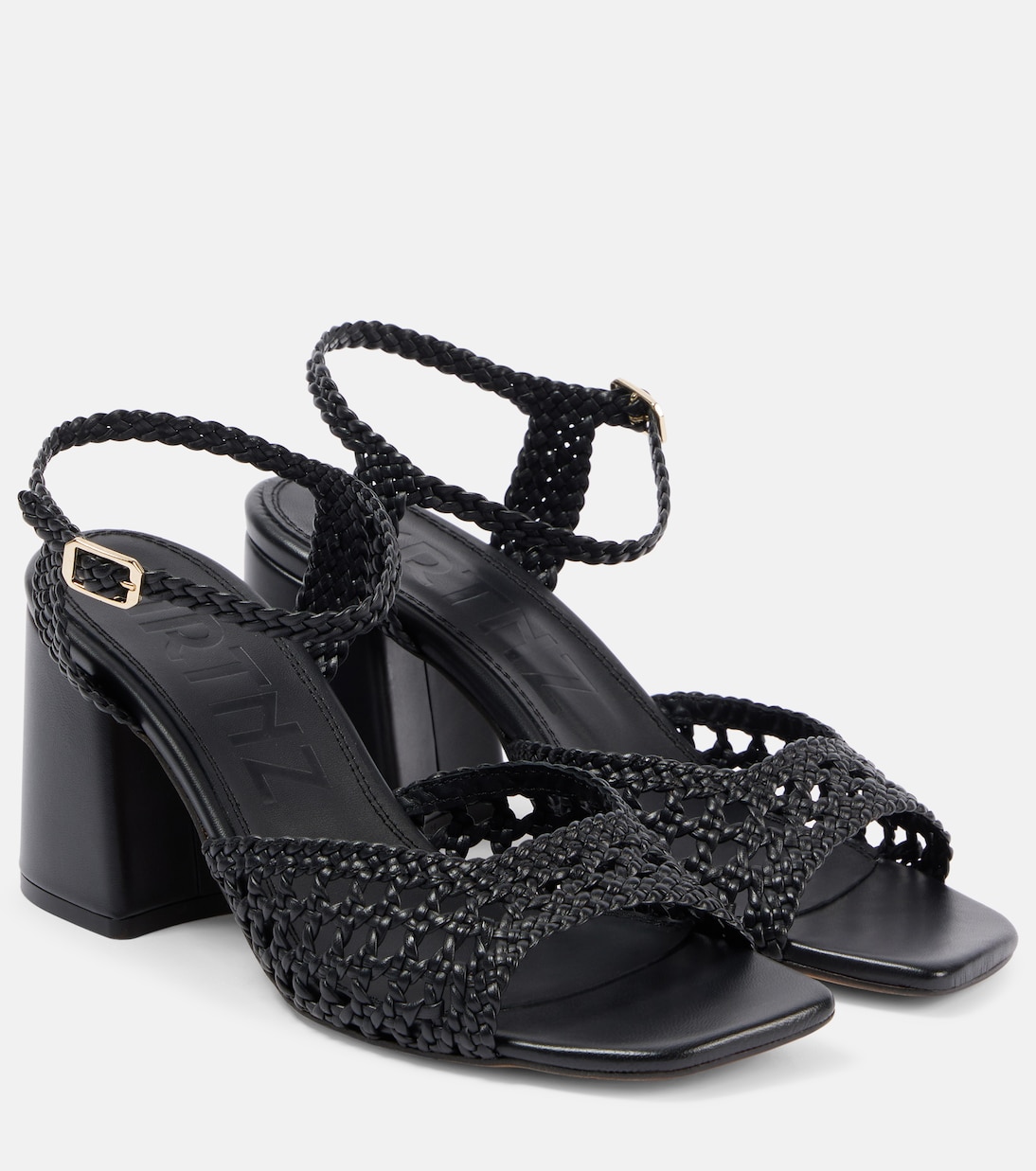 Сандалии капри из плетеной кожи Souliers Martinez, черный
