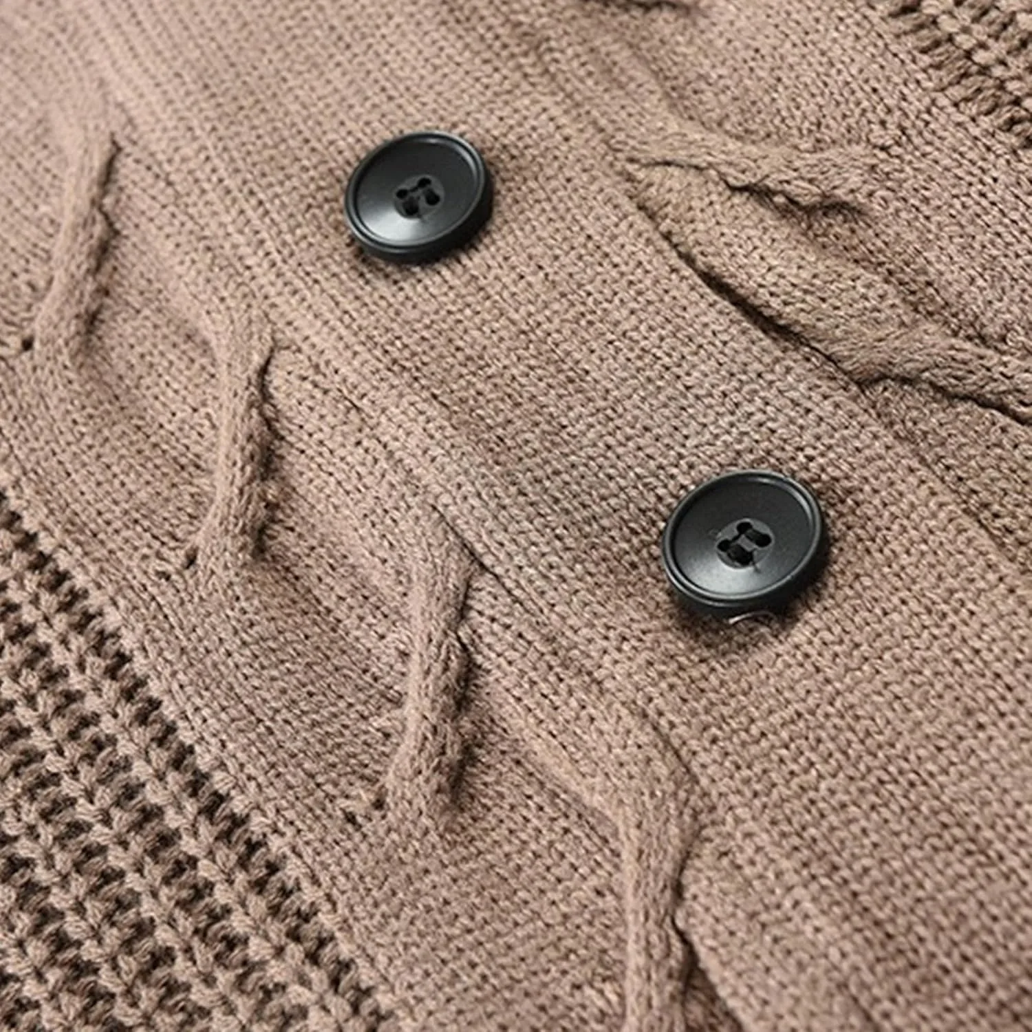 Мужской кардиган с воротником шаль, slim fit, кабельная вязка, длинный рукав, wool blend — фото 4