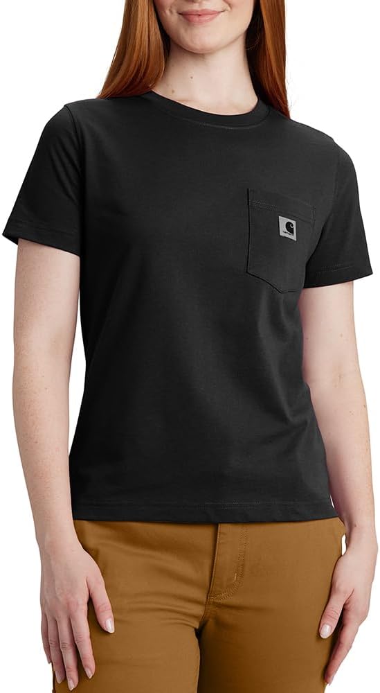 

Carhartt Women's 107391 Женская футболка с карманом Relaxed Fit, короткий рукав, облегченная, Black, Черный, Carhartt Women's 107391 Женская футболка с карманом Relaxed Fit, короткий рукав, облегченная, Black