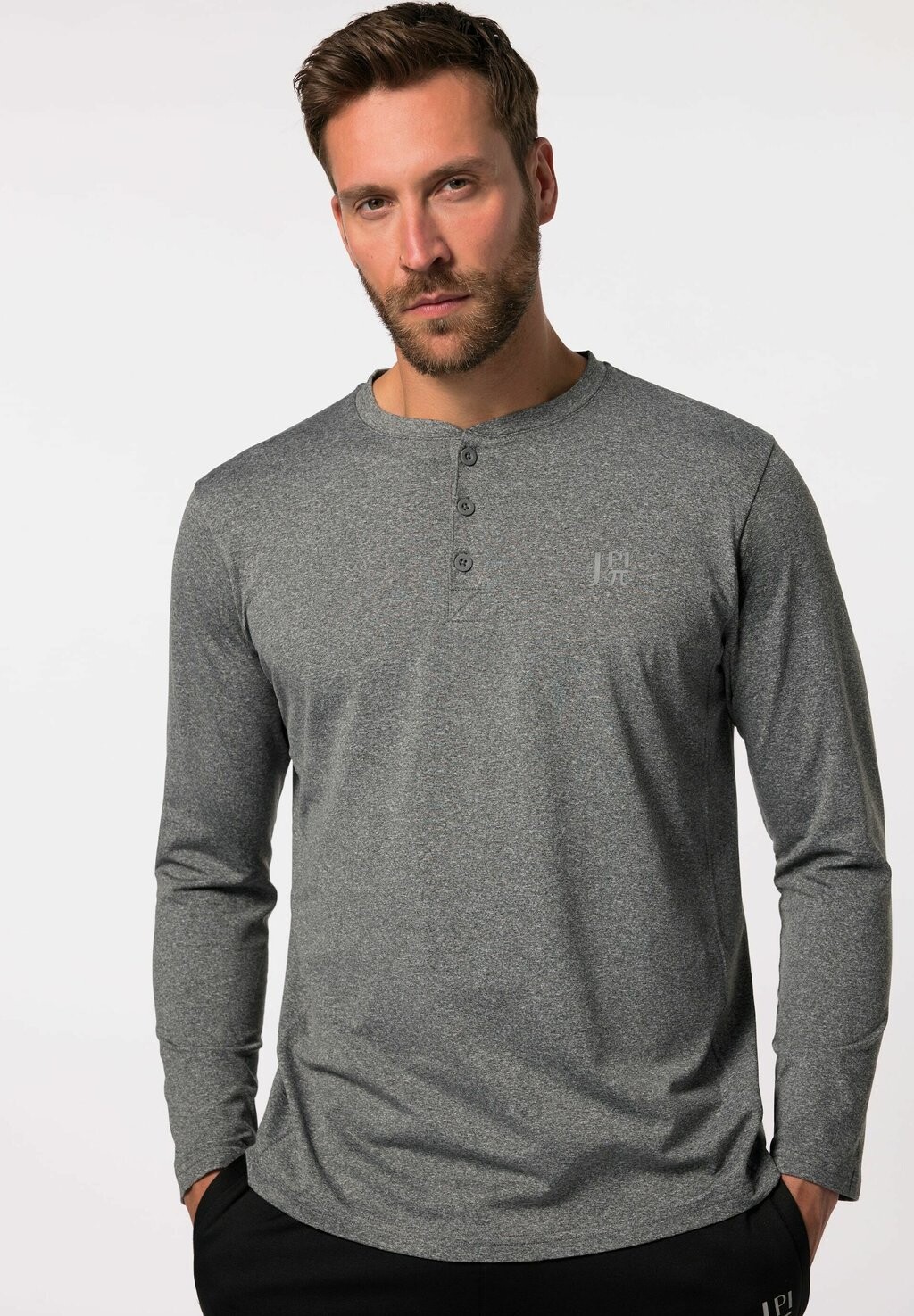 

Топ с длинными рукавами HENLEY JP1880, цвет Mottled Grey