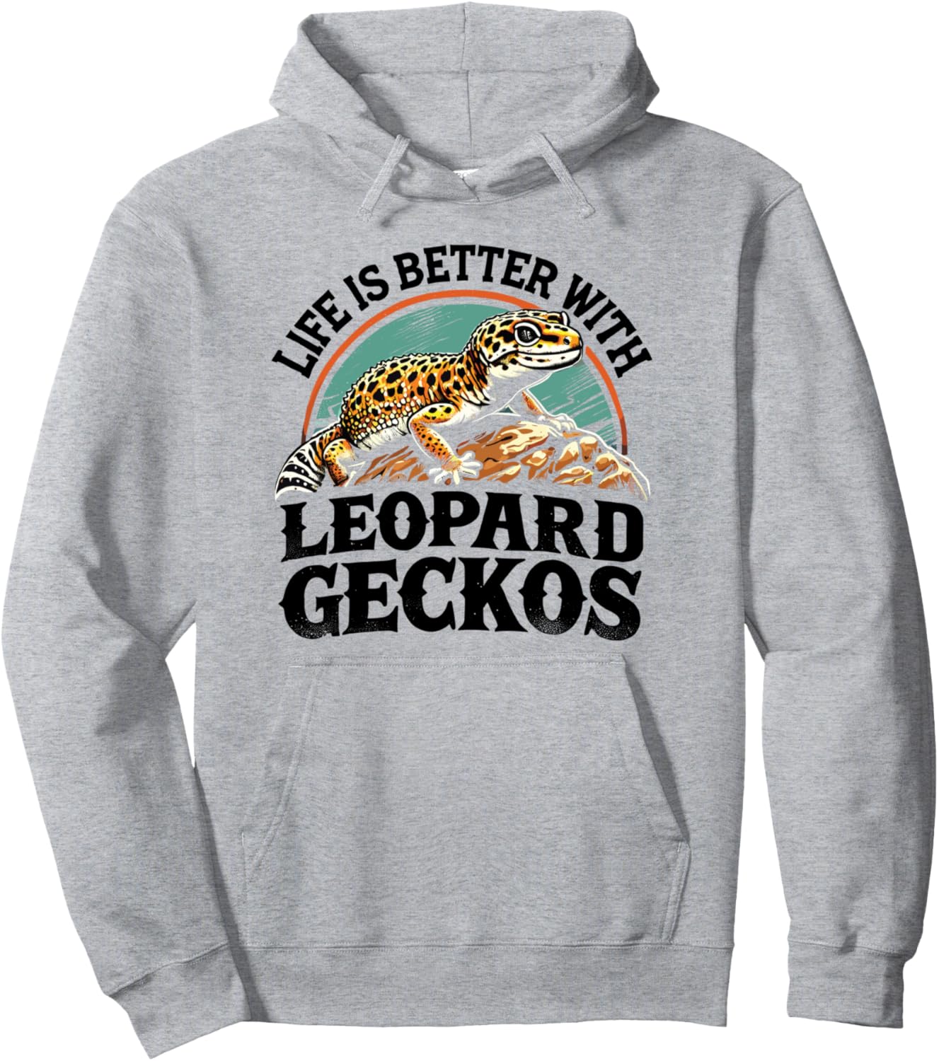 

Жизнь лучше с моими леопардовыми гекконами! Милая толстовка для любителей рептилий Gecko Enthusiast Apparel, серый