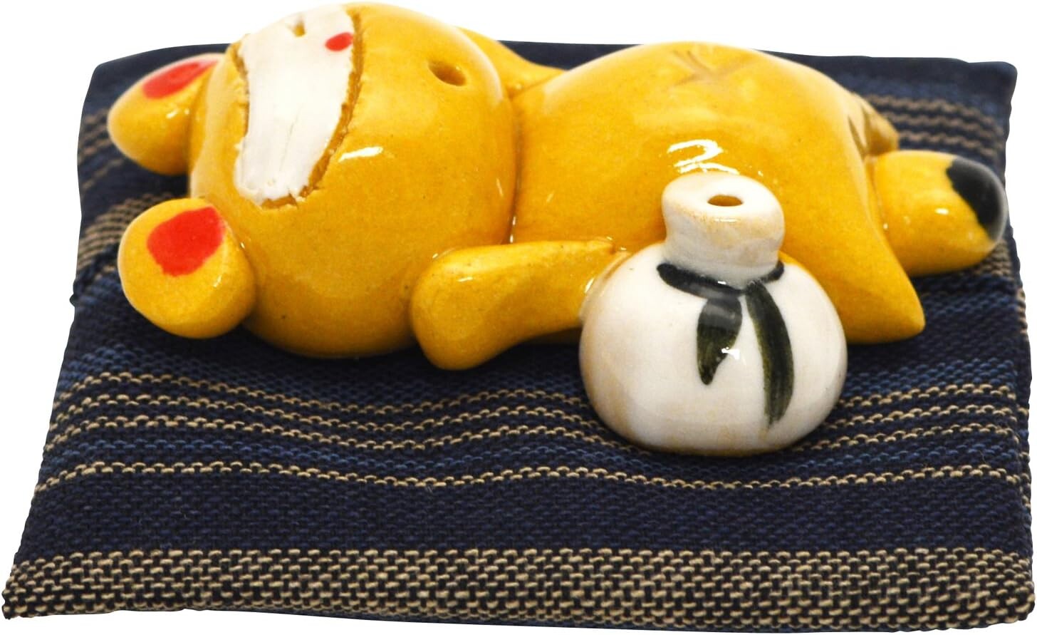 

Mino Ware E-00188 Хироко Хамада, подставка для палочек для еды ручной работы (с забутоном) YAKUSHIGAMA, Biege