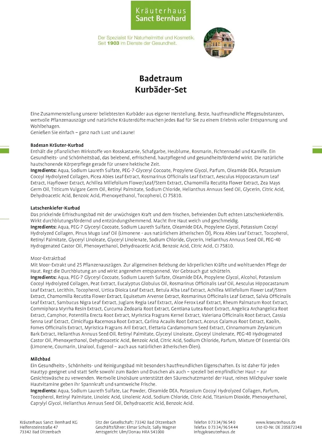 Набор для ванны «Badetraum Spa Set» от Sanct Bernhard Sanct Bernhard — фото 2