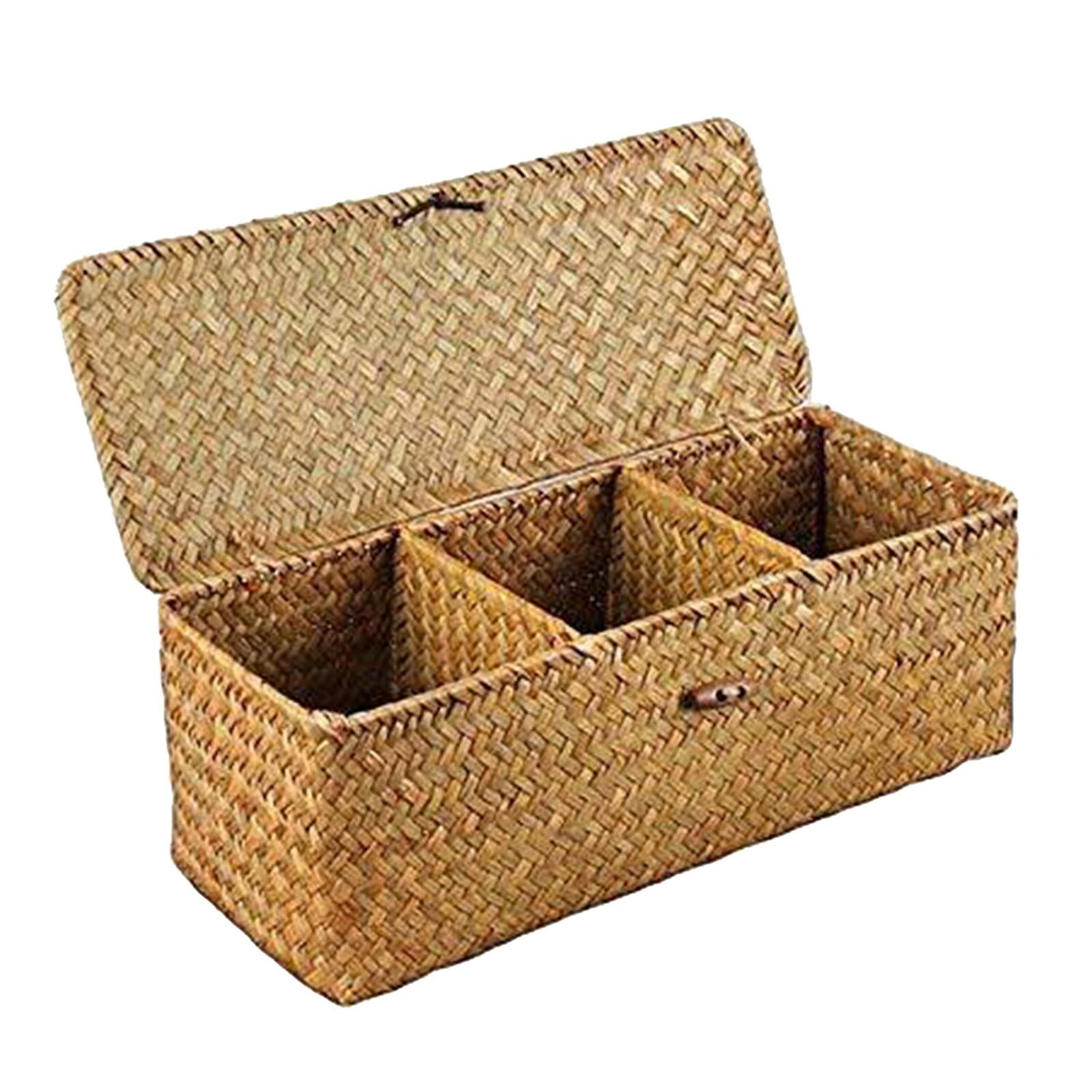 

Корзина для хранения с 3 отделениями и крышкой Baoblaze, коричневый