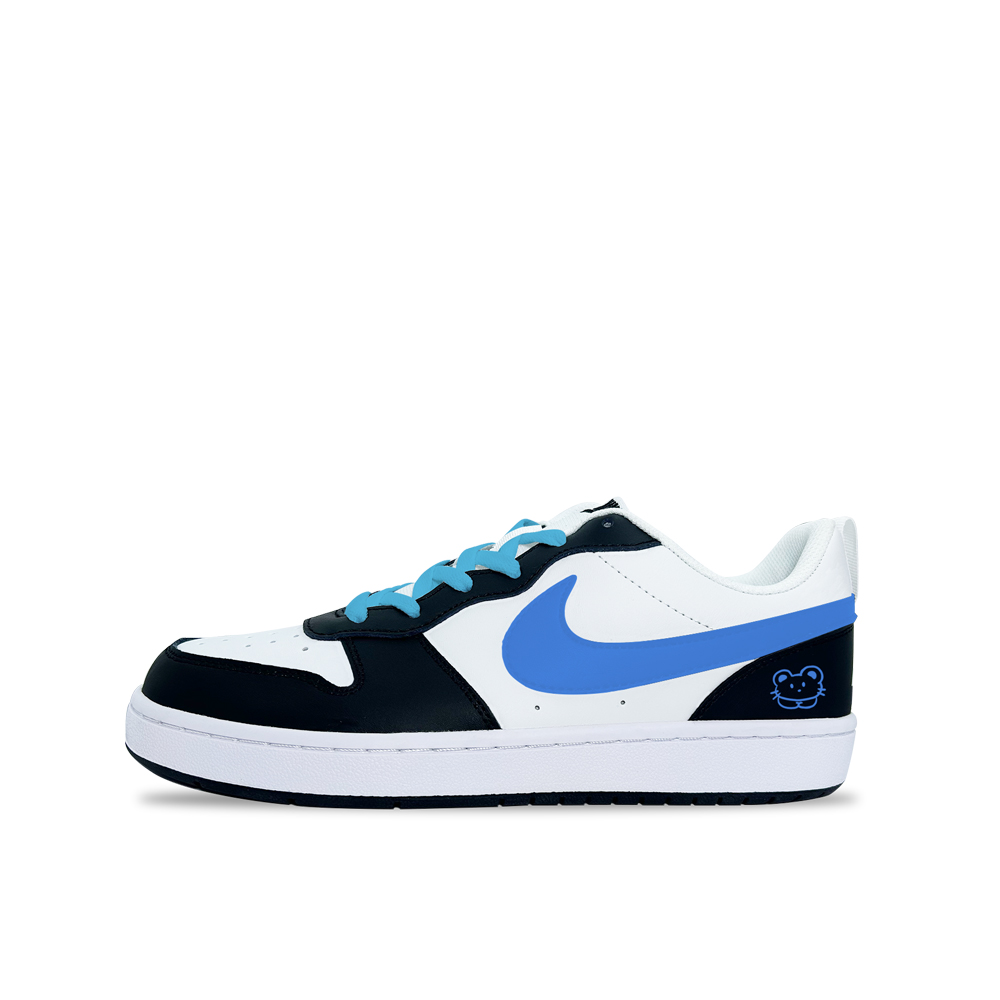 

Nike Court Borough Sprout Blue нескользящие устойчивые к истиранию низкие детские скейтбординг кроссовки White