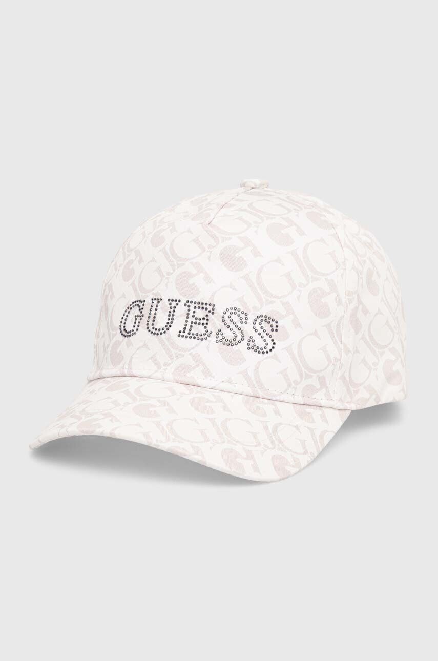 

Шапка Guess с хлопковым козырьком детская, бежевый