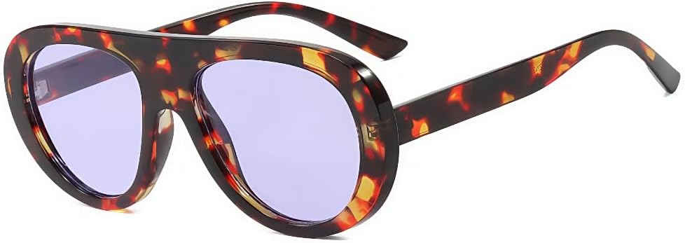 

Солнцезащитные очки ICARA Pilot женские, леопардовый принт, зеленые линзы, ретро, широкие дужки. Трендовые очки в стиле панк, градиент. C7, леопардовый принт, фиолетовые