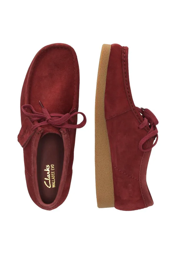 Повседневные кроссовки wallabee на шнуровке Clarks, Burgundy — фото 3