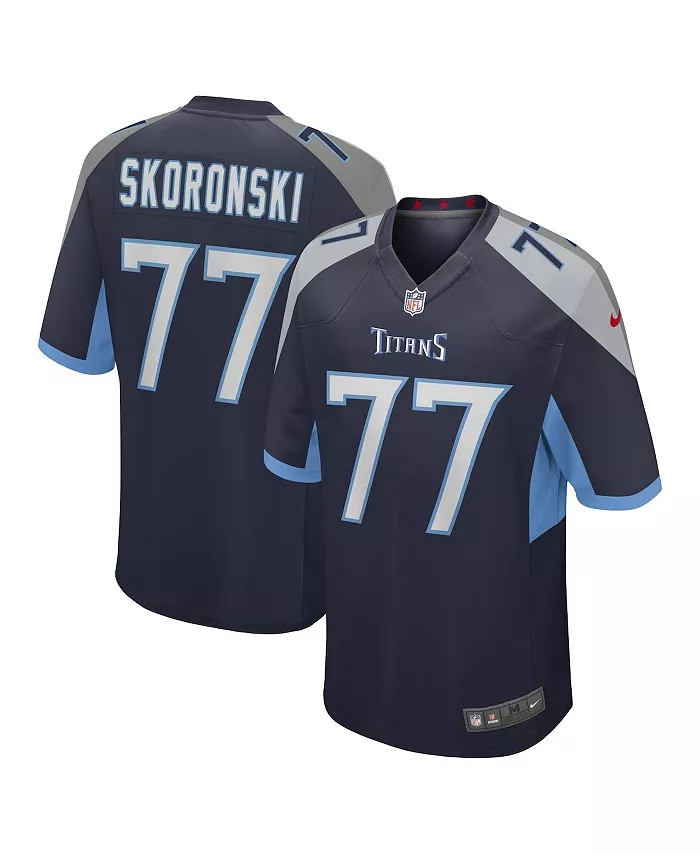 

Мужская игровая футболка Peter Skoronski в синем цвете Tennessee Titans, выбранного в первом раунде драфта НФЛ 2023 года Nike