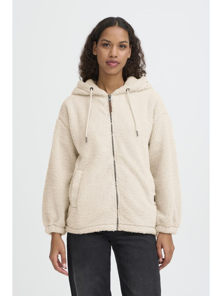 

Флисовая куртка OXBERINA ZIPHOODIE с капюшоном натурального цвета Oxmo