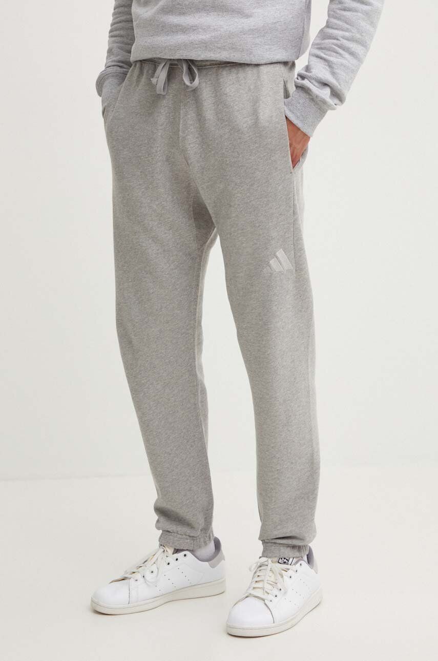 Хлопковые спортивные брюки adidas All SZN, серый — фото 2