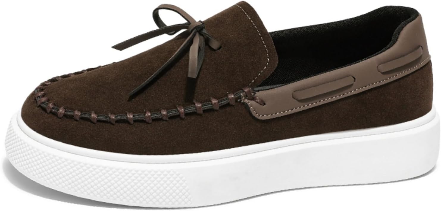 

Мужские замшевые лоферы с кисточками, слипоны, низкие повседневные туфли, удобные, легкие, дышащие, с нескользящей подошвой, с амортизирующей стелькой, прогулок, работы в офисе, путешествий и вечеринок, классические пенни-лоферы Yrzhgdl, коричне...