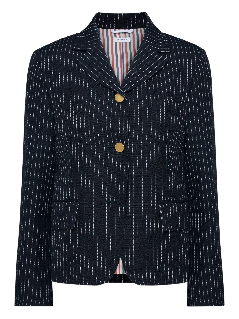 

Жакет в тонкую полоску THOM BROWNE, синий