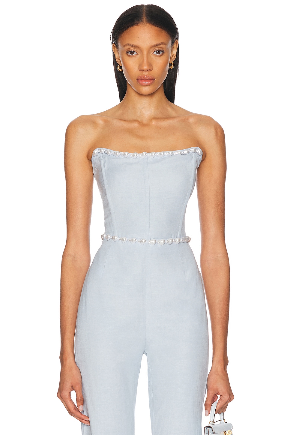 

Birkin Pearl Corset Топ La Porte, Cashmere Blue