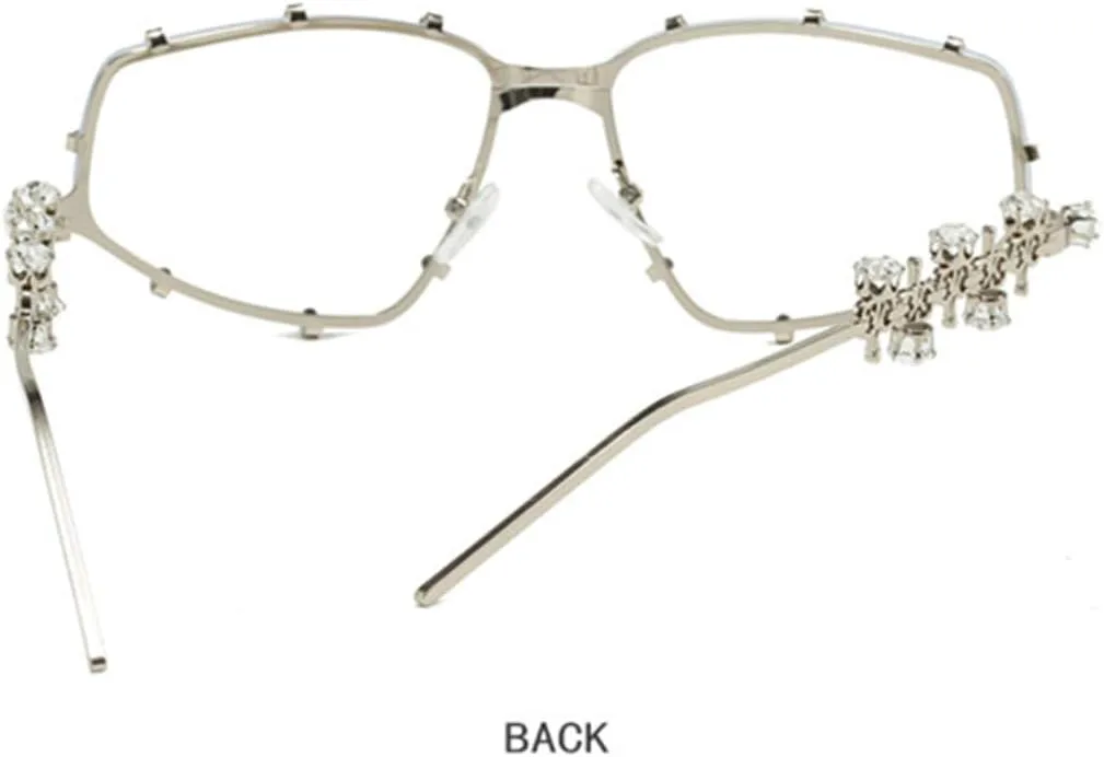 

Солнцезащитные очки с бриллиантами для женщин и мужчин, винтажные, с защитой от УФ-излучения UV400, роскошные, со стразами, в стиле панк UATXTAU, Gold-gray